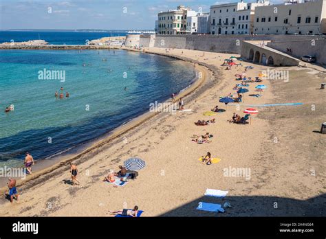 Public beach Spiaggia della Purità (Beach of Purity) in Gallipoli old ...