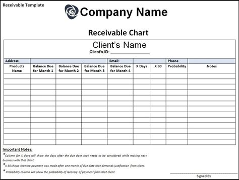 7+ Receivable Templates | Word, Excel & PDF Templates Receipt Template ...