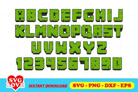 Minecraft Font Alphabet SVG Bundle - Gravectory