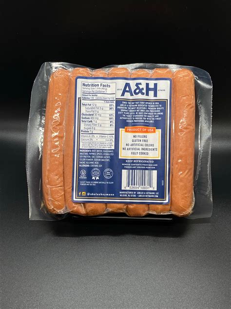 A & H Uncured No Nitrate or Nitrite added Kosher Beef Hot Dog 12 oz ...