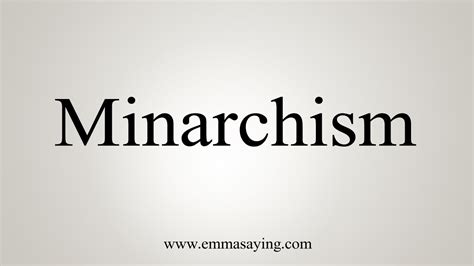 How To Say Minarchism - YouTube