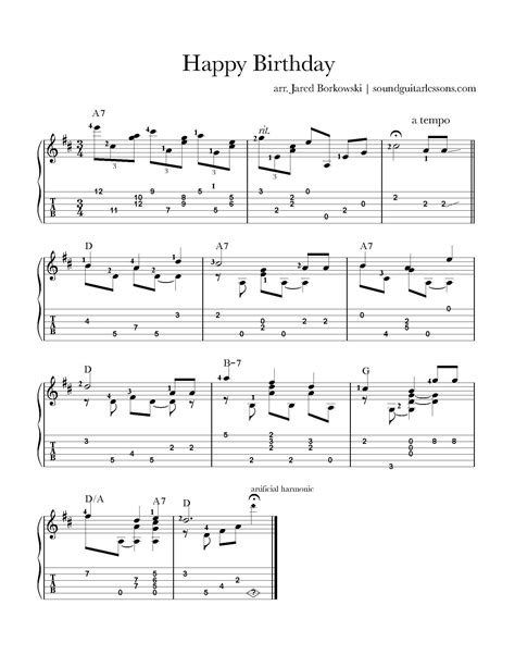 Happy Birthday solo guitar arrangement : r/guitarlessons