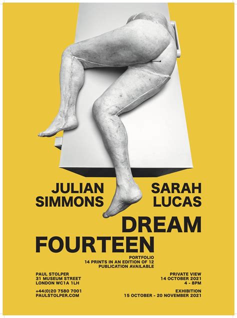 Julian Simmons and Sarah Lucas, Dream Fourteen Exhibition Poster, 2021 | Paul Stolper