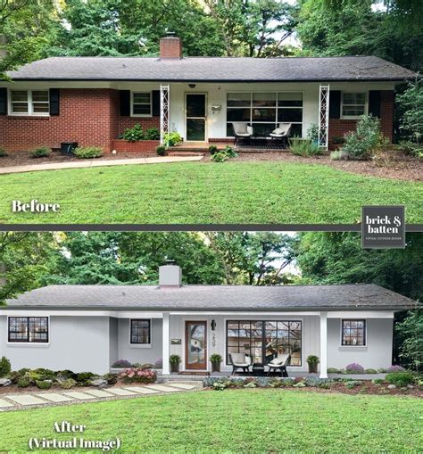 6 Home Makeovers: How to Copy the Look | Blog | brick&batten | Ranch house exterior, Brick ...