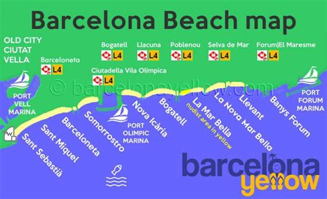 Barcelona beach resorts map - Map of barcelona beach resorts (Catalonia ...