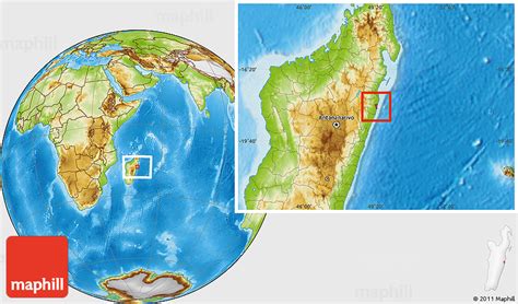 Physical Location Map of Toamasina Urban