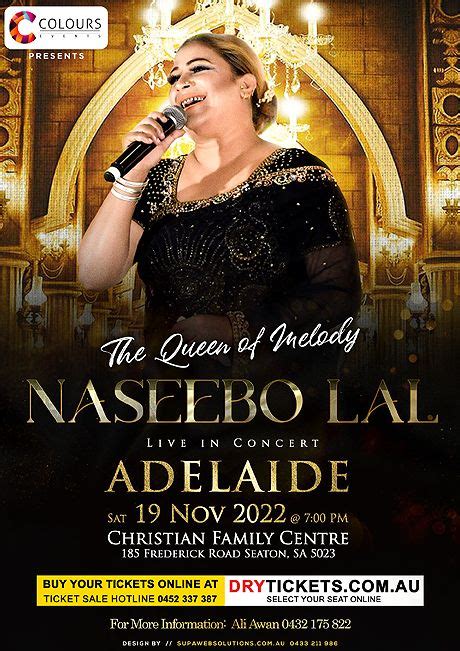 The Melody Queen Naseebo Lal Live in Concert Adelaide - DryTickets.com.au