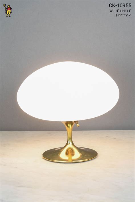 Polished Brass Mid Century Modern Mushroom Glass Globe Table Lamp | Table Lamps | Collection ...