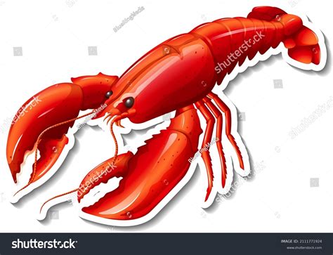 Red Lobster Cartoon Sticker Illustration Stock Vector (Royalty Free) 2111771924 | Shutterstock