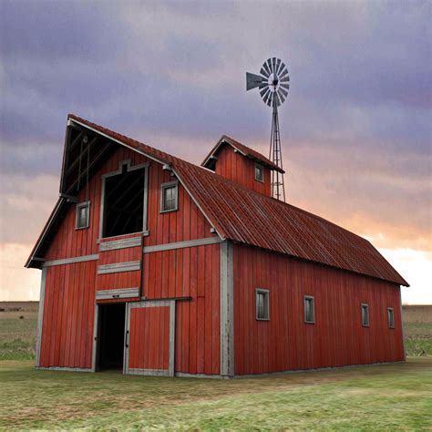 old farm red barn 3d 3ds