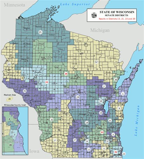 2012 Wisconsin State Senate Recall Map