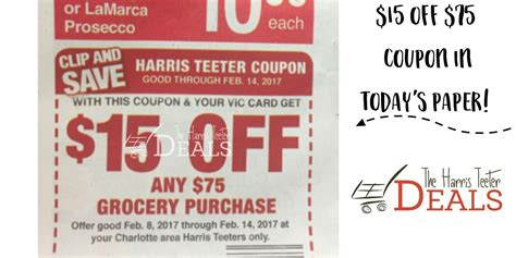 $15 off $75 Harris Teeter Coupon {Charlotte Area!} - The Harris Teeter ...