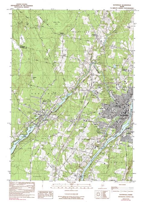 Waterville topographic map 1:24,000 scale, Maine