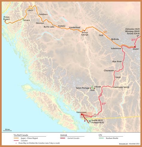 Railway Maps of Canada | British Columbia