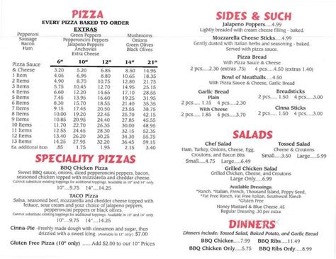 Online Menu of Fat Jack's Pizza, Lima, OH