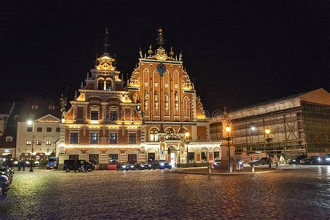 Latvia Riga Old Town Walking Tonight Stock Photo - Image of view, enjoy ...