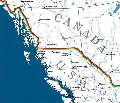 The Canadian-American border, if 54'40" had succeeded. | Alternate ...