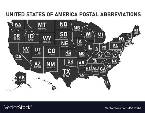 Usa States Abbreviations Map - Reena Catriona