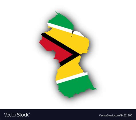 Map and flag of guyana Royalty Free Vector Image