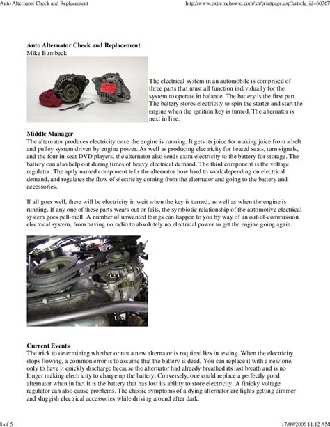 Alternator Check and Replacement PDF Download - Service manual Repair ...