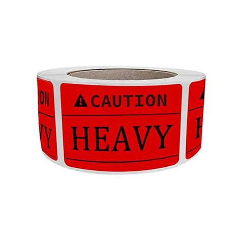 Buy Caution Heavy Sticker,2 x 3 inch Fluorescent Red Heavy Special ...