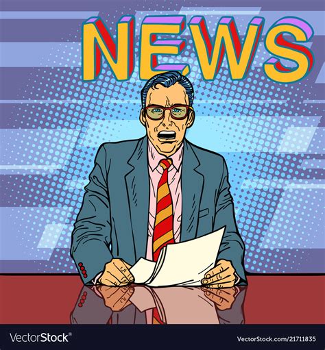 Male news anchor Royalty Free Vector Image - VectorStock