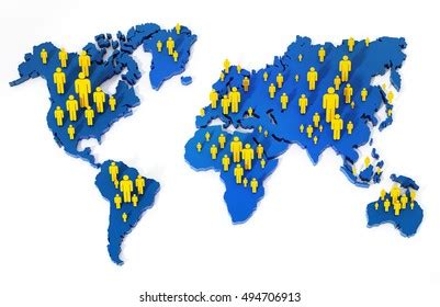 Stick Figures Standing On World Map Stock Illustration 494706913 | Shutterstock