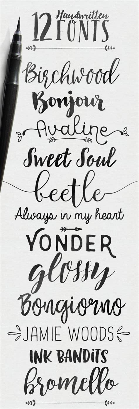 12 handwritten fonts | Skyla Design