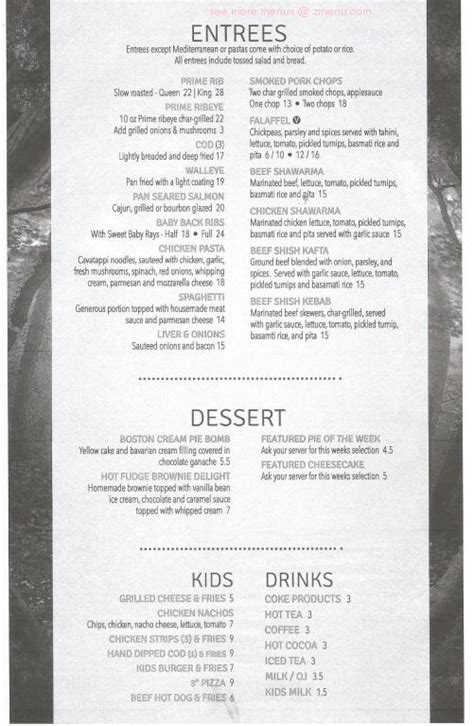 Menu at Enchanted Forest Bar and Grill, Jackson