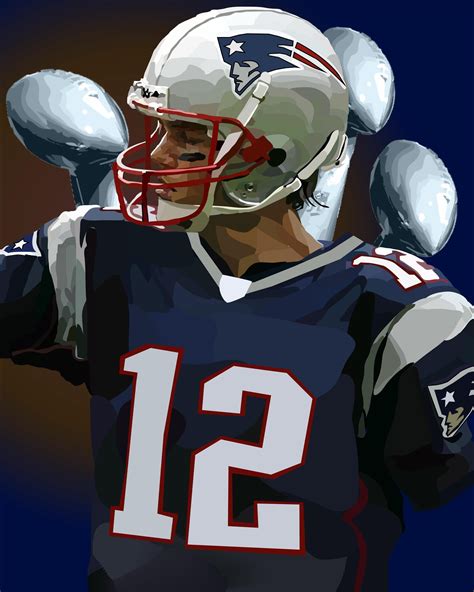 Tom Brady vector art I did in class : Patriots