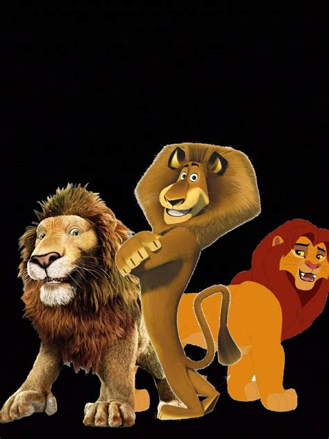 Samson, Alex and Simba (Wild/Madagascar/Lion King) by EBOTIZER on DeviantArt