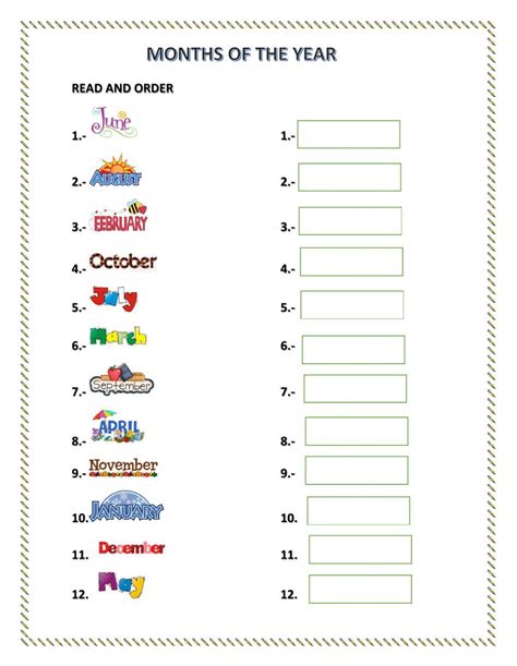 The months of the year interactive and downloadable worksheet. You can ...