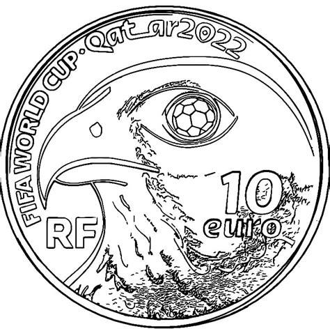 FIFA World Cup 2022 Coin coloring page - Download, Print or Color Online for Free