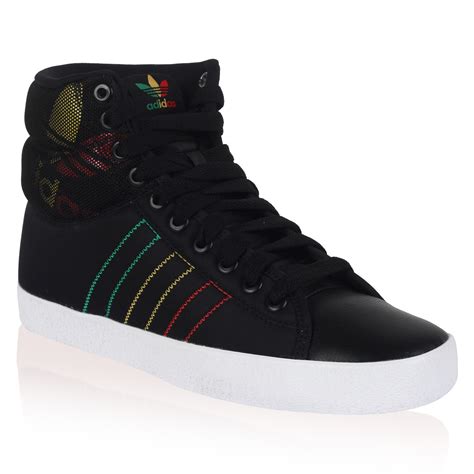 NEW MENS ADIDAS ORIGINALS BLACK MID TENNIS HI TOP LACE UP MESH TRAINERS ...