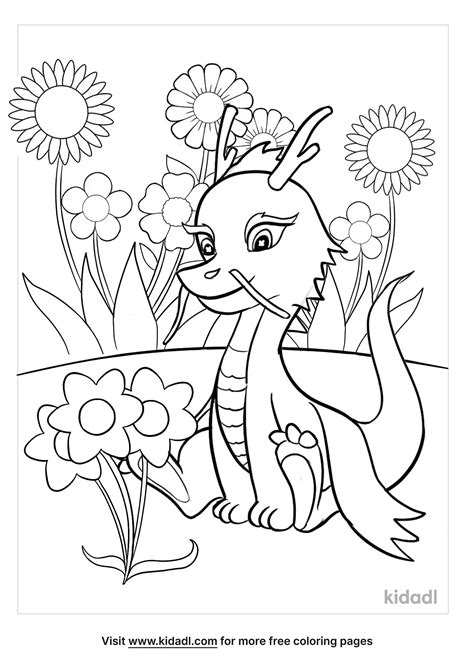 Free Flower Dragon Coloring Page | Coloring Page Printables | Kidadl