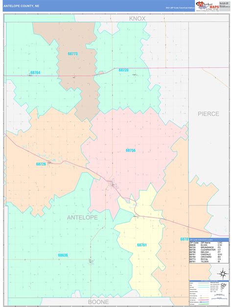 Antelope County, NE Wall Map Color Cast Style by MarketMAPS - MapSales.com