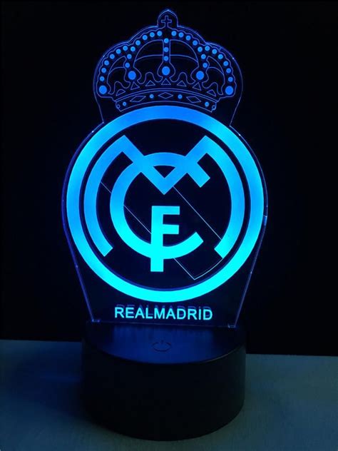 Real Madrid logo LOGO touch 3D colorful Nightlight lamp | Real madrid ...