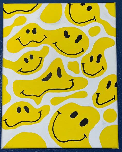 Melting Smiley Face Painting - Etsy