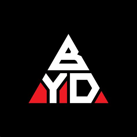 BYD triangle letter logo design with triangle shape. BYD triangle logo ...