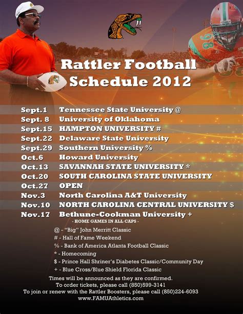 Rattler Nation: FAMU releases 2012 football schedule