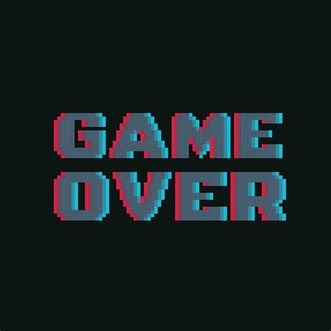 neon game over text in pixel art style 27711803 Vector Art at Vecteezy