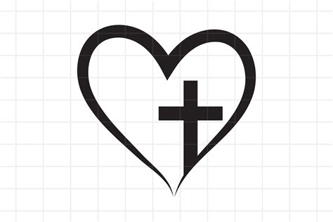 Cross heart SVG cut file. Christian vector, Faith Jesus. (741517) | Cut Files | Design Bundles