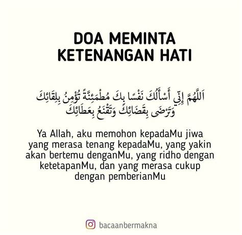 Doa meminta ketenangan hati | Kata-kata indah, Kata-kata motivasi ...