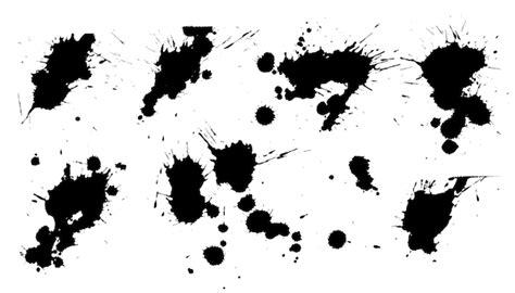 Free Vector | Set of ink splat stain texture design