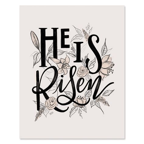 Lily & Val – He Is Risen - Print & Canvas - Easter wall decor ...