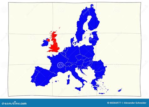 Mapa Da União Europeia Brexit Ilustração Stock - Ilustração de risco, dependência: 88366977