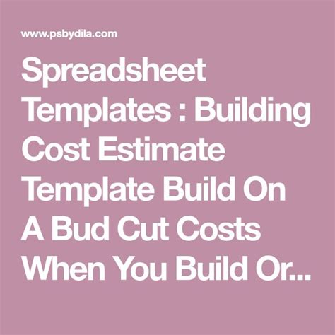 Building Cost Estimate Template