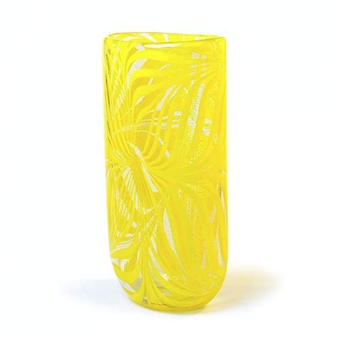 Fine bright yellow Murano glass vase for your living room