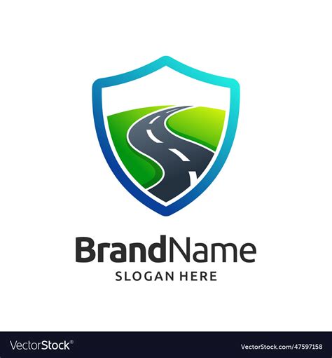 Safety road logo design Royalty Free Vector Image