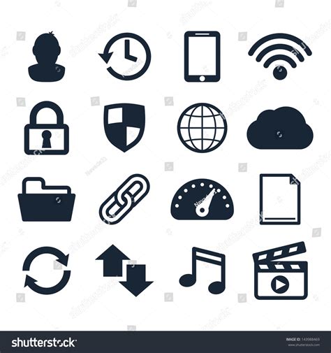 Computer Dashboard Icons Set Stock Vector (Royalty Free) 143988469 | Shutterstock